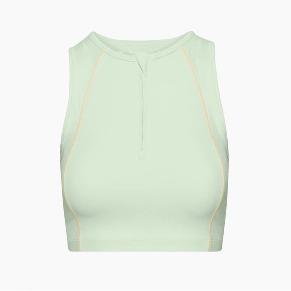 Aritzia TNAction Front Zip Cropped Workout Tank Top Sz M Mint Green - Picture 1 of 12